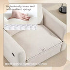 Fauteuil en chenille EHMKNP à assise large avec deux ports de charge - Canapé simple capitonné pour salon et appartement