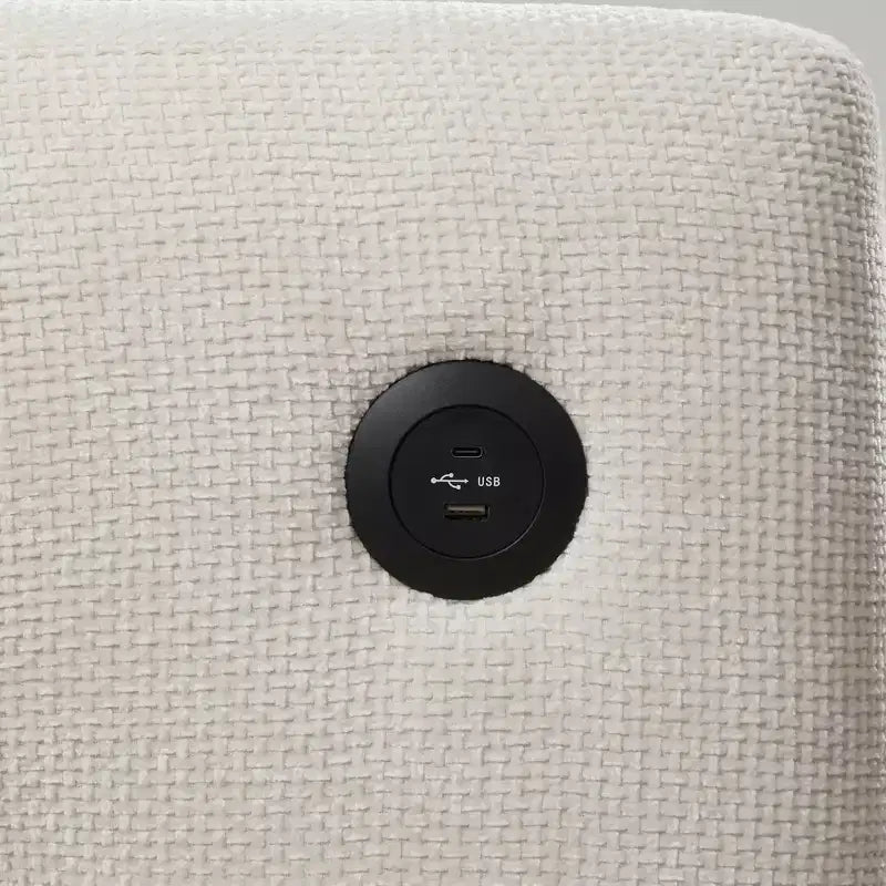 Fauteuil en chenille EHMKNP à assise large avec deux ports de charge - Canapé simple capitonné pour salon et appartement