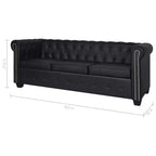 vidaXL Sofa Chesterfield Settee Couch with Tufted Arms Artificial Leather