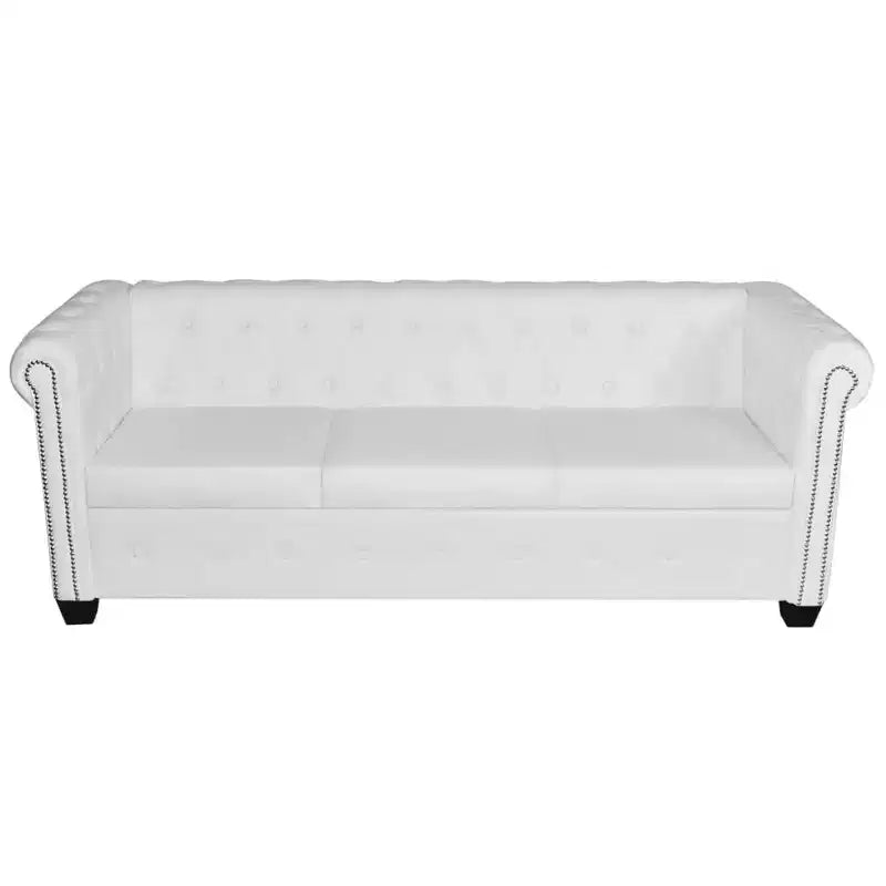 vidaXL Sofa Chesterfield Settee Couch with Tufted Arms Artificial Leather
