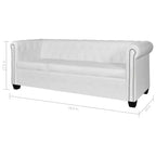 vidaXL Sofa Chesterfield Settee Couch with Tufted Arms Artificial Leather