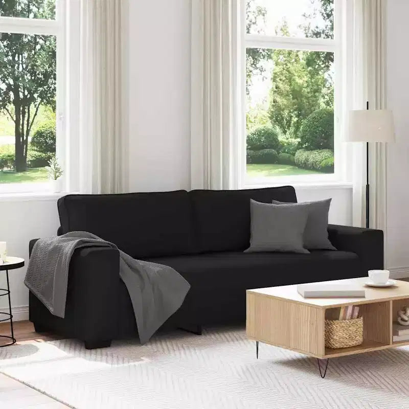 vidaXL 3-Seater Sofa Black 70.9 Fabric