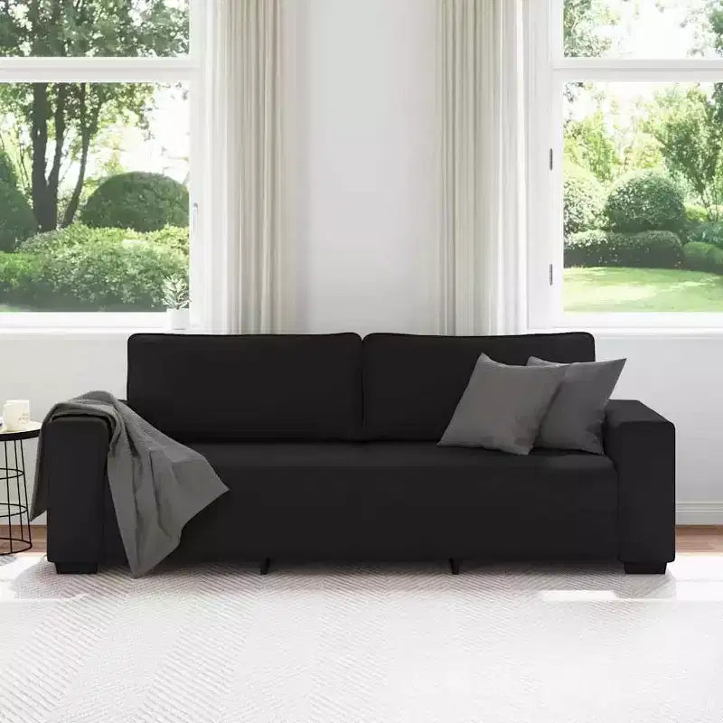 vidaXL 3-Seater Sofa Black 70.9 Fabric