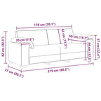 vidaXL Sofa with Cushion Dark gray 219 x 77 x 82 cm fabric