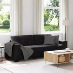 vidaXL Canapé à 3 places noir 180 cm Velours