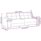 vidaXL Canapé à 3 places noir 180 cm Velours