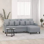vidaXL Canapé 3 places avec pouf pour salon Tissu