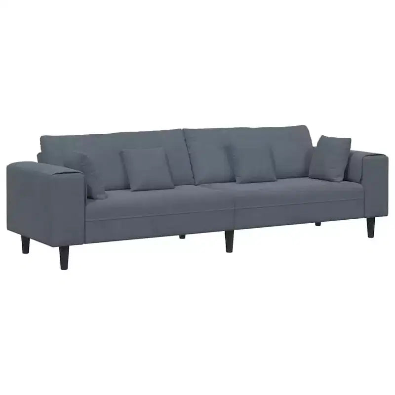 vidaXL Velvet Sofa with Cushion Dark Grey 208 cm Velvet - Dark Gray without ottoman