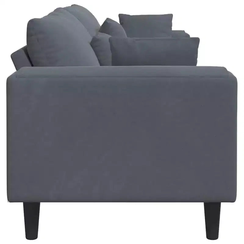 vidaXL Velvet Sofa with Cushion Dark Grey 208 cm Velvet - Dark Gray without ottoman