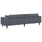 vidaXL Velvet Sofa with Cushion Dark Grey 208 cm Velvet - Dark Gray without ottoman