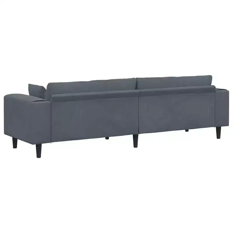 vidaXL Velvet Sofa with Cushion Dark Grey 208 cm Velvet - Dark Gray without ottoman