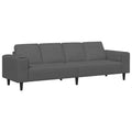 vidaXL Fabric Sofa with Cushion Dark Grey Corduroy Fabric - Dark Gray without Ottoman