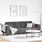 vidaXL Canapé en tissu avec coussin Velours côtelé gris foncé - Gris foncé sans repose-pieds