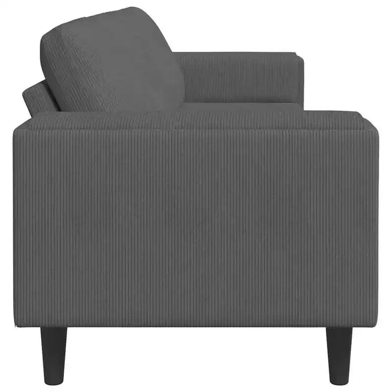 vidaXL Canapé en tissu avec coussin Velours côtelé gris foncé - Gris foncé sans repose-pieds