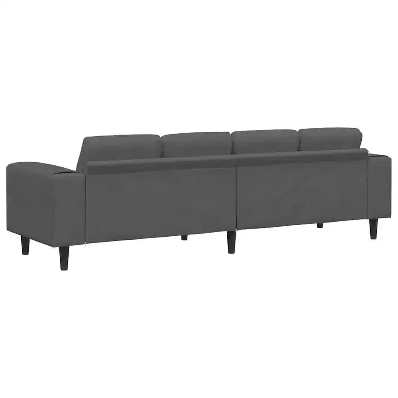 vidaXL Canapé en tissu avec coussin Velours côtelé gris foncé - Gris foncé sans repose-pieds