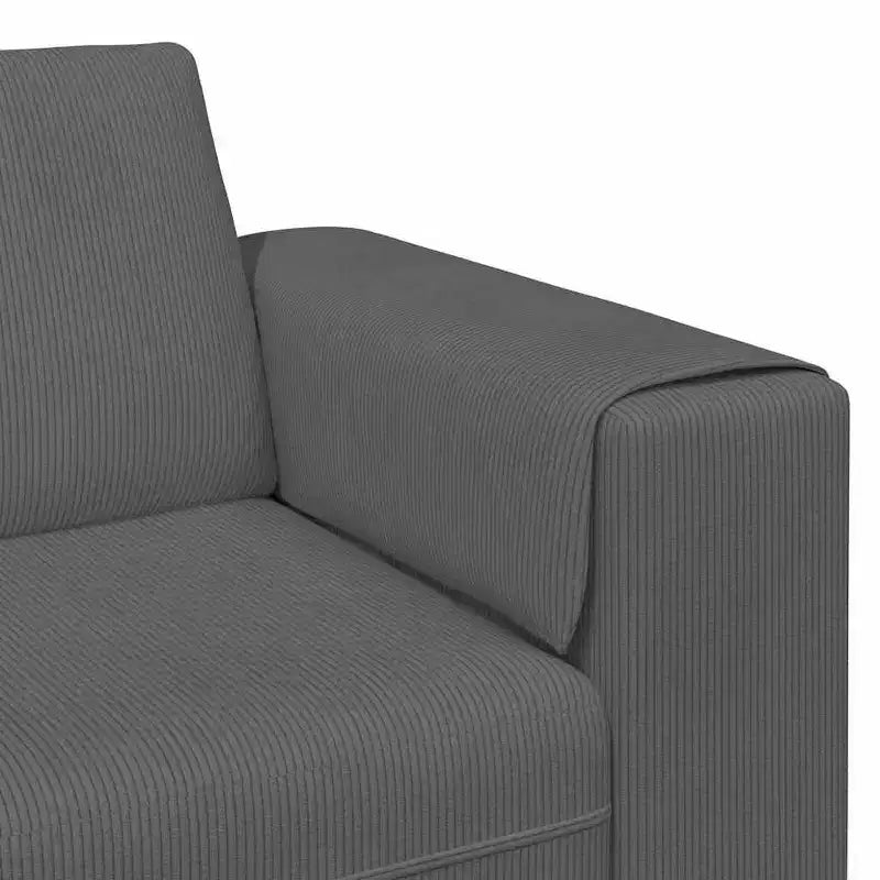 vidaXL Canapé en tissu avec coussin Velours côtelé gris foncé - Gris foncé sans repose-pieds