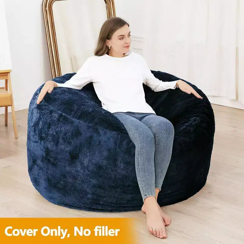 Canapé paresseux lavable et doux, housse de canapé de pouf pour adulte, uniquement la housse, pour la lecture,