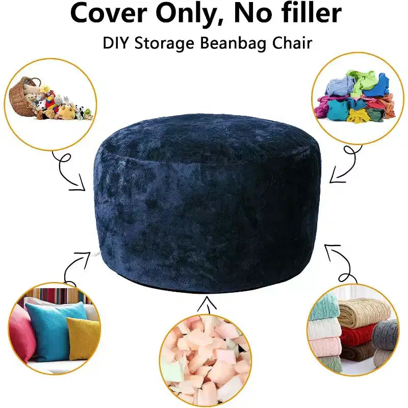 Canapé paresseux lavable et doux, housse de canapé de pouf pour adulte, uniquement la housse, pour la lecture,