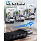 Superun 6% Incline Under Desk Walking Pad 3 In 1 treadmills For Home easy store