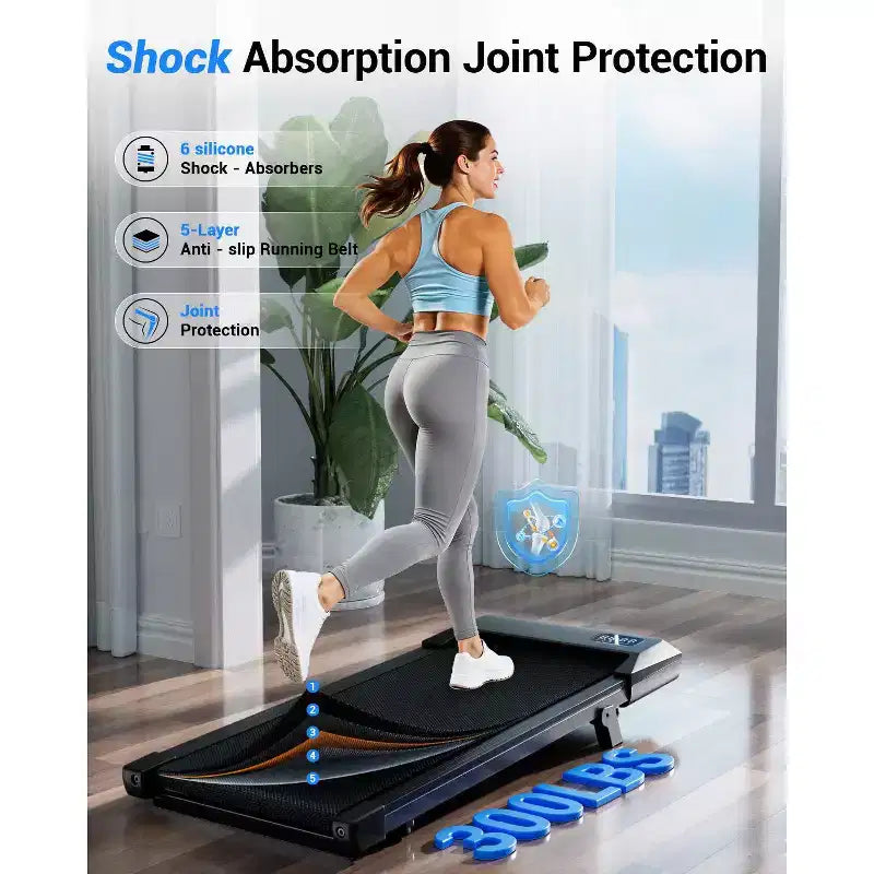 Superun 6% Incline Under Desk Walking Pad 3 In 1 treadmills For Home easy store