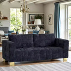 GDFStudio Arlo 82 Modern 3-Seater Tufted Chenille Upholstered Sofa with Stainless Steel Legs
