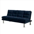 Canapé Royal Hampton avec assise capitonnée et pieds en métal, bleu