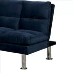 Canapé Royal Hampton avec assise capitonnée et pieds en métal, bleu