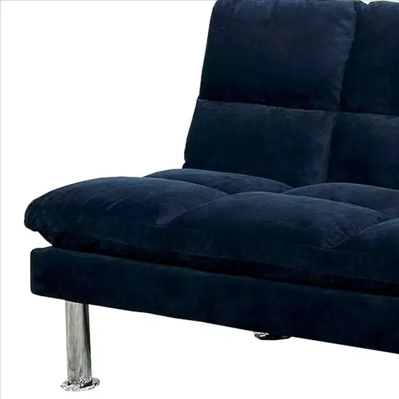 Canapé Royal Hampton avec assise capitonnée et pieds en métal, bleu