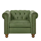 Modern Sofa, Classic Velvet Couch Upholstered Sofa with Nailhead Trim, Roll Arm Settee with Tufted Back for Home Living Room Bedroom Office