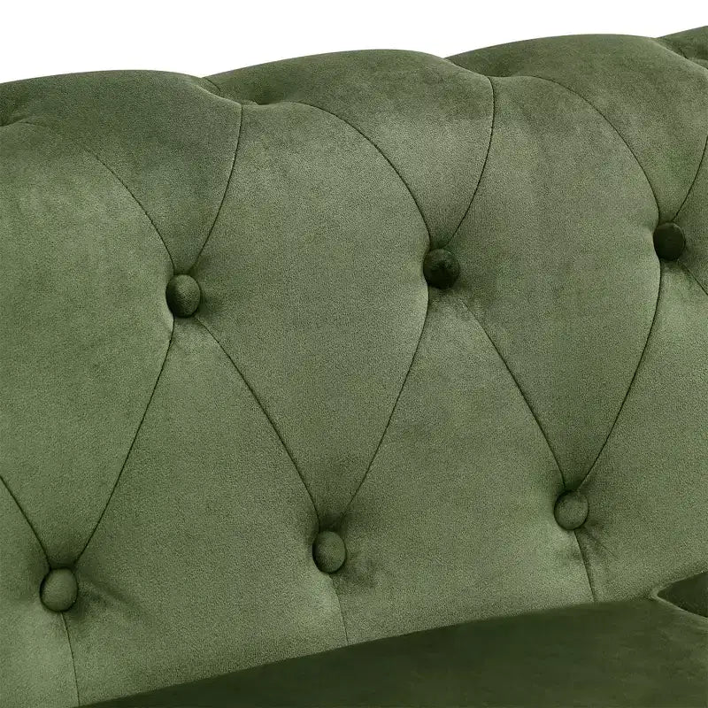 Modern Sofa, Classic Velvet Couch Upholstered Sofa with Nailhead Trim, Roll Arm Settee with Tufted Back for Home Living Room Bedroom Office