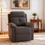Fauteuil inclinable pivotant et berçant MAYEERTY gris, petit, pour femmes, design compact pour chambre à coucher et salon
