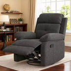 Fauteuil inclinable pivotant et berçant MAYEERTY gris, petit, pour femmes, design compact pour chambre à coucher et salon