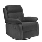 Fauteuil inclinable pivotant et berçant MAYEERTY gris, petit, pour femmes, design compact pour chambre à coucher et salon
