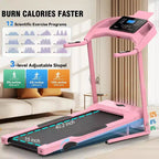 Tapis de course KRISRATE avec inclinaison, tapis de course pliable portable intelligent 3,5 CV pour la maison, machine de course avec suivi intelligent de la condition physique, absorption silencieuse des chocs