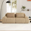 82 Modular Sectional Sofa Flannelette 2-Seater Deep Seat Buckle No Assembly Light Camel