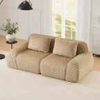 Canapé sectionnel modulaire 82 Flannelette 2 places Assise profonde Boucle Pas de montage Chameau clair