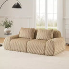 Canapé sectionnel modulaire 82 Flannelette 2 places Assise profonde Boucle Pas de montage Chameau clair
