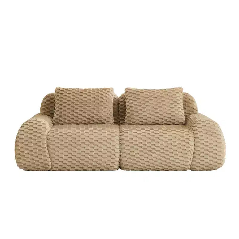 Canapé sectionnel modulaire 82 Flannelette 2 places Assise profonde Boucle Pas de montage Chameau clair