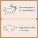 114 U-Shaped Modular Sofa Flannelette 3-Seater Ottoman Buckle No Assembly Cream