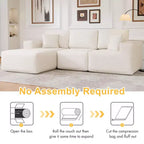 PexFix Modular Sectional Sofa with L-Shape Chaise Modern Upholstered Cloud Couches with Throw Pillows for Living Room Bedroom