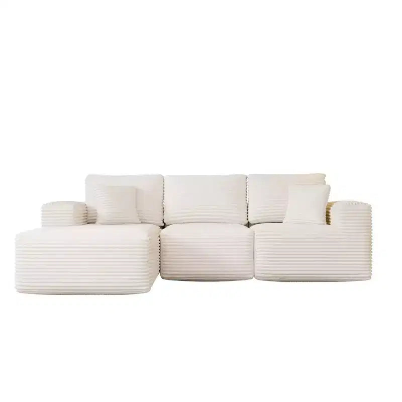 PexFix Modular Sectional Sofa with L-Shape Chaise Modern Upholstered Cloud Couches with Throw Pillows for Living Room Bedroom