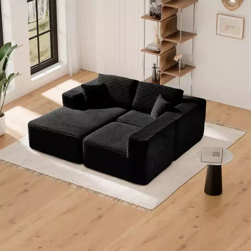 PexFix Modular Sectional Sofa with L-Shape Chaise Modern Upholstered Cloud Couches with Throw Pillows for Living Room Bedroom