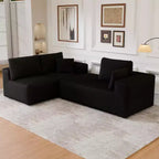 PexFix Modular Sectional Sofa with L-Shape Chaise Modern Upholstered Cloud Couches with Throw Pillows for Living Room Bedroom