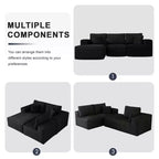 PexFix Modular Sectional Sofa with L-Shape Chaise Modern Upholstered Cloud Couches with Throw Pillows for Living Room Bedroom