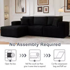 PexFix Modular Sectional Sofa with L-Shape Chaise Modern Upholstered Cloud Couches with Throw Pillows for Living Room Bedroom