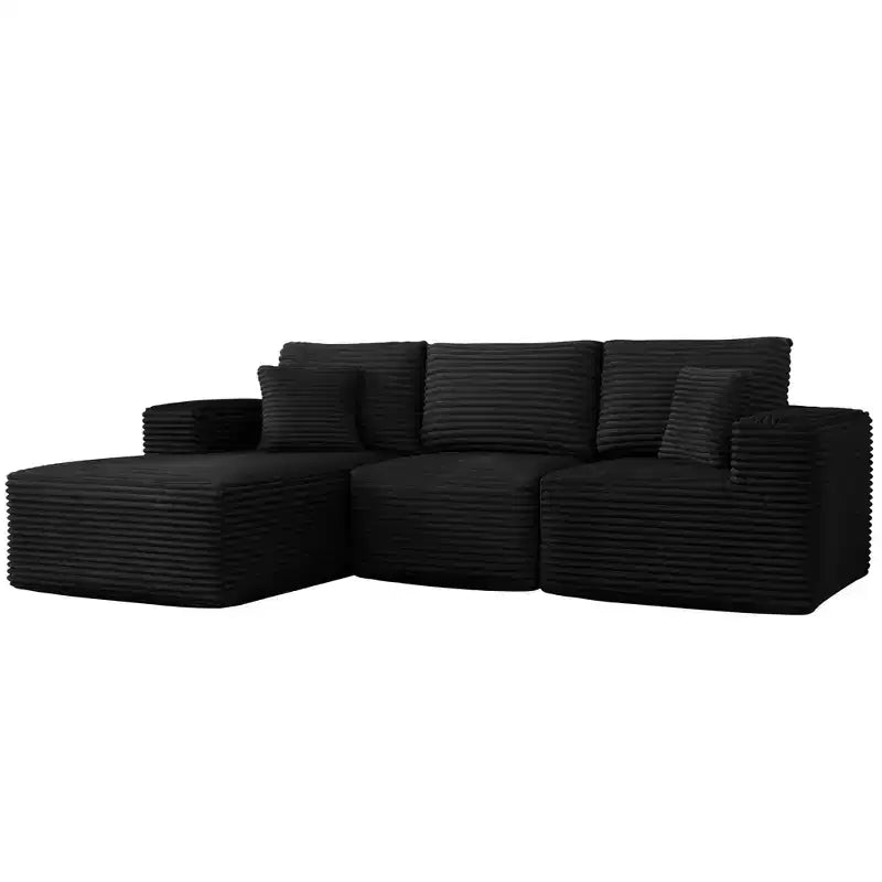 PexFix Modular Sectional Sofa with L-Shape Chaise Modern Upholstered Cloud Couches with Throw Pillows for Living Room Bedroom