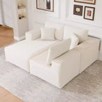 PexFix Modular Sectional Sofa with L-Shape Chaise Modern Upholstered Cloud Couches with Throw Pillows for Living Room Bedroom