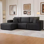 PexFix Modular Sectional Sofa with L-Shape Chaise Modern Upholstered Cloud Couches with Throw Pillows for Living Room Bedroom