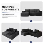 PexFix Modular Sectional Sofa with L-Shape Chaise Modern Upholstered Cloud Couches with Throw Pillows for Living Room Bedroom