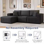 PexFix Modular Sectional Sofa with L-Shape Chaise Modern Upholstered Cloud Couches with Throw Pillows for Living Room Bedroom